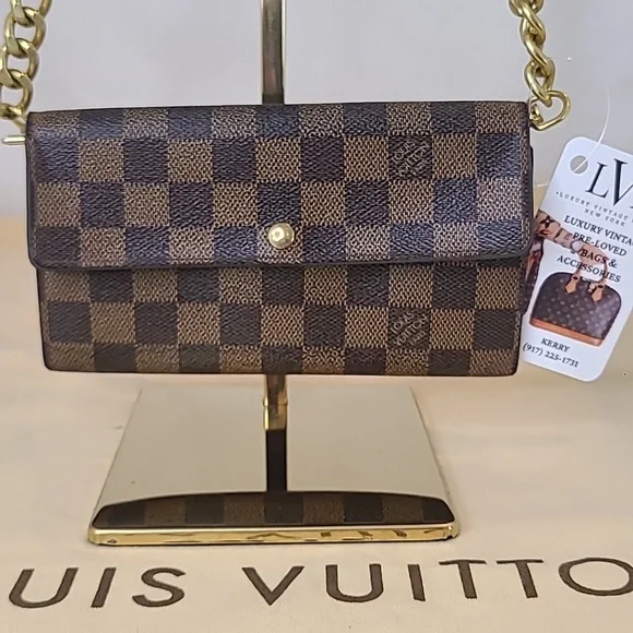LOUIS VUITTON VINTAGE 2001 DAMIER EBENE PORTEFEUILLE SARAH WALLET